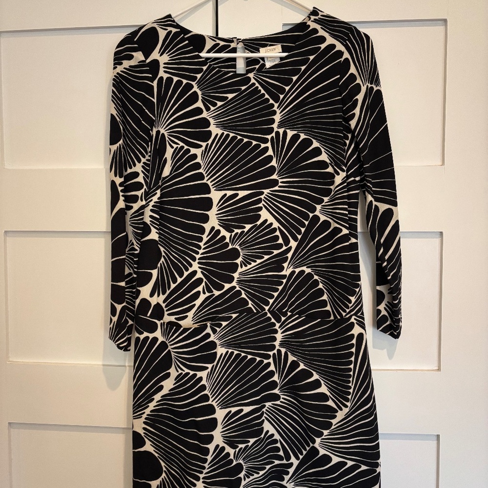 J. Crew Jules Fanfare Midi Shift Dress Sz 00